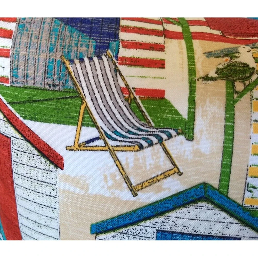 Richloom Solarium 20X20 Zippered Throw Pillow Covers BEACH HUTS In/Outdoor 2 NEW